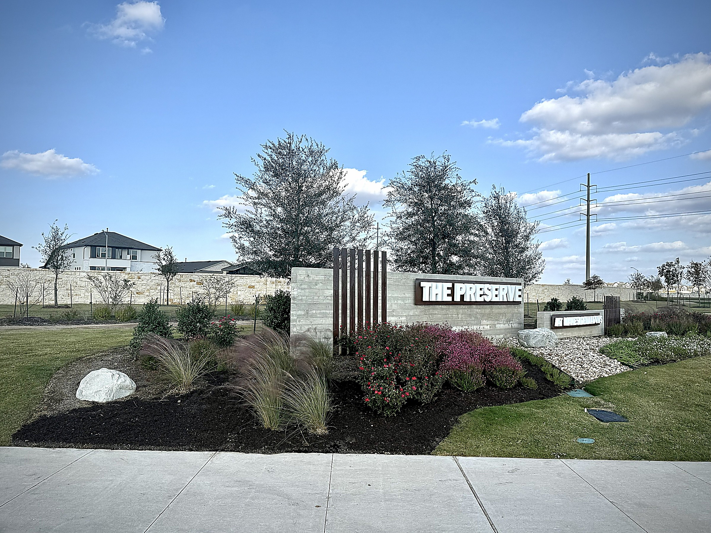 Entry sign landscaping